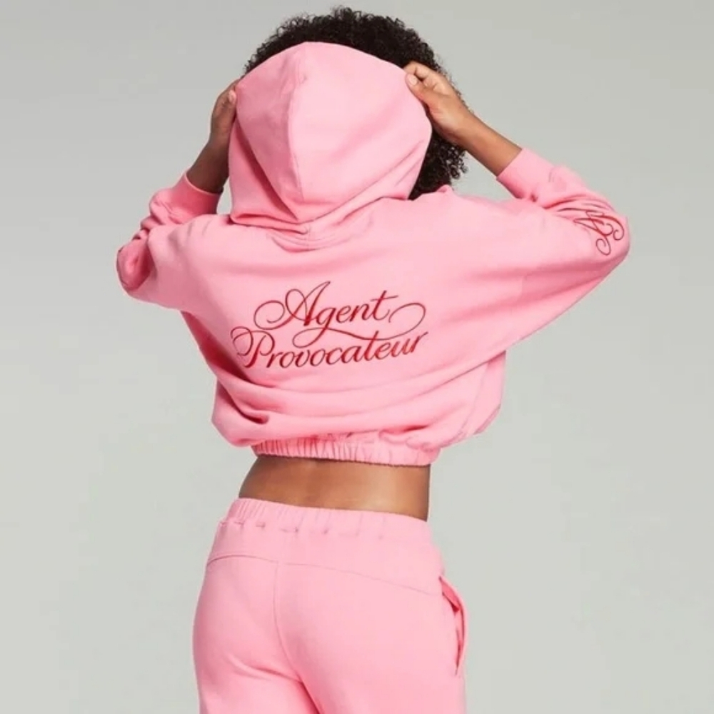 Agent Provocateur Pink Rayley Hoodie With Red Silk